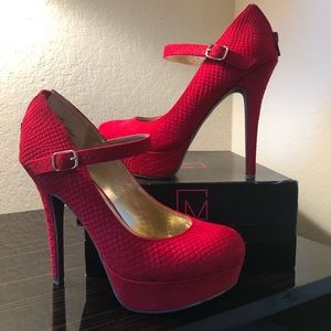 Red Hot Material Girl Heels Sz 8
